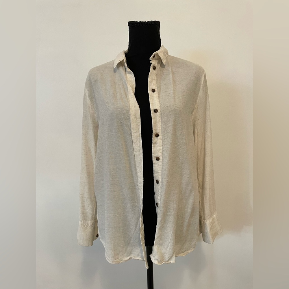 Women's Cream Button-Up Shirt